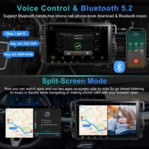 WOWiViD Car Stereo Radio Android 12 for Chevy Silverado GMC Sierra Buick Enclave 2007-2012, 8IPS Touch Screen Car Radio Build-in GPS Wireless CarPlay/Wired Android Auto, 2G+32G, Backup Camera/DSP/SWC