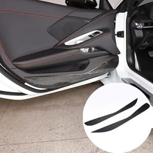 CHEAYAR Soft 3D Real Carbon Fiber Car Interior Door Panel Trim Anti Kick Kit Compatible with Corvette C8 Stingray Z06 Z51 2020 2021 2022 2023 Interior Decoration Accessories (Black)