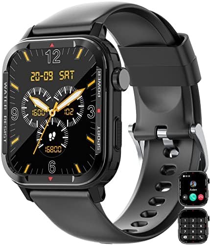 HYSTORM Smart Watches for Men - 1.85 Fitness Tracker with Rugged Bumper (Answer/Make Call) Smartwatch for Android Phones iPhone Outdoor Sports Watches Heart Rate Blood Pressure Monitor