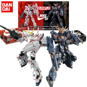 Bandai Original Model Kit GUNDAM HG Nike SB Banshee 1/144 Anime Action Figure Assembly Model Toy Collectible Model Gifts for Boy