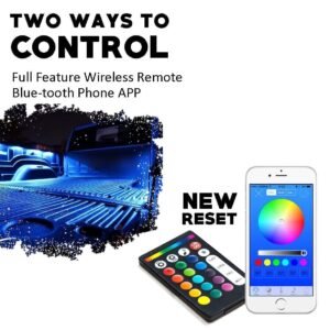 Car Wireless RGB-W LED Rock Light Kit Remote & Phone Control Brake Mode Music