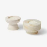 Stone Halo Candle Holder Set