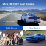Free SD Card Today✔AZDOME M550 3 Channel Lens 4K Car Dash Cam with Night Vision WiFi GPS,Front and Rear,Cabin Inside 2K Three Way Ultra Full HD 1080P Dash Cameras Dashboard BackUp Camera Dashcam for C - Image 2