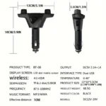 Car FM Transmitter MP3 Player Adapter Charger Handsfree - Image 6