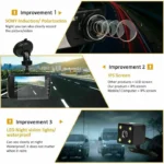 4 Car DVR 1080P HD Dual Lens Dash Cam Front and Rear Camera Video Recorder