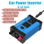 Solar Power Inverter 12V to 220V original DC to AC 4000W Four USB Sine Wave Converter Digital Display Car Solar Power Inverter DC12/24V To AC 220V