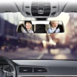 Baby Rearview Mirror 3000R Micro Curvature Lens Car Interior Rear View Mirror 2.5D Full Creen HD Glass Anti-glare Wide-angle Blue Frameless Mirror - Image 2