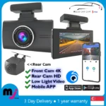 Mojo Car Cam 3 Pro 4K Car Camera Front and Back 1080P WiFi Dash Cam App Control - Image 4
