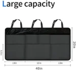 Orionstar Car Trunk Organizer， Large Back Seat Organizer With 7 Pockets， Waterproof Material， Hanging Trunk Organizer With Adjustable Straps， Automotive Interior Accessories for Auto SUV Vehicle