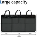 Orionstar Car Trunk Organizer， Large Back Seat Organizer With 7 Pockets， Waterproof Material， Hanging Trunk Organizer With Adjustable Straps， Automotive Interior Accessories for Auto SUV Vehicle