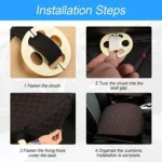 3PCS Set Car Seat Cushion for Front and Back Seat， 3D Soft Linen Breathable Auto Seat Cover， Comfort Non-Slip Rubber Bottom， Car Seat Protector Pad Universal for Office Chair， Home (Black/3PCS) - Image 3