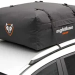 Rightline Gear Range Jr Weatherproof Rooftop Cargo Carrier for Top of Vehicle， Attaches With or Without Roof Rack， 10 Cubic Feet， Black