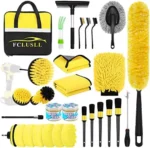 FCLUSLL 30Pcs Car Cleaning Tools Kit， Car Detailing Kit with 18inch Rim Wheel Brush， Detail Brushes， Wash Mitt， Interior and Exterior Auto Wheel Tire Brush Set - Image 2