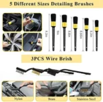 FCLUSLL 30Pcs Car Cleaning Tools Kit， Car Detailing Kit with 18inch Rim Wheel Brush， Detail Brushes， Wash Mitt， Interior and Exterior Auto Wheel Tire Brush Set - Image 5