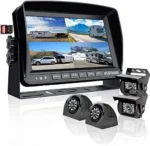 Backup Camera System with 7’’ 1080P Monitor for RV Semi Box Truck Trailer Camper， 4 Split Screen Quad View HD DVR Record Monitor + IP69 Waterproof Night Vision Rear Side View Camera Avoid Blind Spot - Image 4