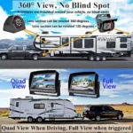 Backup Camera System with 7’’ 1080P Monitor for RV Semi Box Truck Trailer Camper， 4 Split Screen Quad View HD DVR Record Monitor + IP69 Waterproof Night Vision Rear Side View Camera Avoid Blind Spot - Image 6
