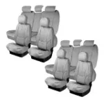 Zone Tech Car Leather Seat Covers for Front and Rear Seats Gray Fully Covered Set of 5 Universal Fit Waterproof Fine Seat Protectors 2-Pack - Image 6