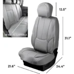 Zone Tech Car Leather Seat Covers for Front and Rear Seats Gray Fully Covered Set of 5 Universal Fit Waterproof Fine Seat Protectors 2-Pack - Image 8