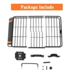 TruAIR 64"x39"x6" Universal Roof Rack Basket - 90kg Heavy Duty Black Cargo Carrier for SUV/Truck/Van - Image 2