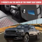 Unique Bargains Car Front Rear Seat Covers for Dodge for Ram 1500 2009-2023 5 Pcs Black Red - Image 5