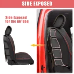 Unique Bargains Car Front Rear Seat Covers for Dodge for Ram 1500 2009-2023 5 Pcs Black Red - Image 6