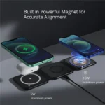 HOCE 3 in 1 Foldable Magnetic 15W Wireless Charger for iPhone 13 12 Pro Max Portable Wireless Charger For Apple Watch 7 6 5 4 3 2 SE AirPod 3