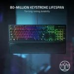 Razer BlackWidow V3 Full Size Mechanical Gaming Keyboard for PC, Chroma RGB, Wrist Rest, Black - Image 7