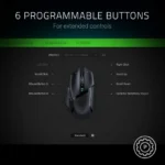 Razer Basilisk X HyperSpeed Wireless Gaming Mouse for PC, 6 Buttons, 2.4GHz, Bluetooth, Black