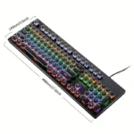 YinDiao Caller Mechanical Keyboard 104 Keys Green Axis Backlit Office E-sports Game Keyboard Wired USB Desktop Computer Notebook Universal