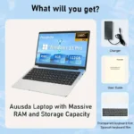 Auusda Laptop With 8GB LPDDR4 512GB SSD, Intel Celeron J4125 Up To 2.5 GHz, 14.1" 1920x1080 IPS, Webcam, Mini HD, USB-A X 2, Micro SD Card Slot, Windows 11 Pro, Expandable Storage - Image 3