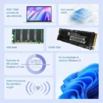 Auusda Laptop With 8GB LPDDR4 512GB SSD, Intel Celeron J4125 Up To 2.5 GHz, 14.1" 1920x1080 IPS, Webcam, Mini HD, USB-A X 2, Micro SD Card Slot, Windows 11 Pro, Expandable Storage - Image 4