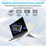 Auusda Laptop With 8GB LPDDR4 512GB SSD, Intel Celeron J4125 Up To 2.5 GHz, 14.1" 1920x1080 IPS, Webcam, Mini HD, USB-A X 2, Micro SD Card Slot, Windows 11 Pro, Expandable Storage - Image 8