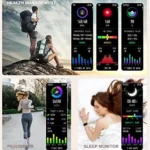 Iaret Smart Watch for Women(Call Receive/Dial)， Fitness Tracker Waterproof Smartwatch for Android iOS Phones 1.7 HD Full Touch Screen Digital Watches with Heart Rate Sleep Monitor Pedometer， Gold