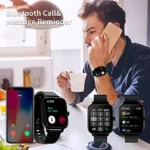 Luoba Smart Watch， 1.69’’ Full Touch Answer/Make Call Android Smartwatch for Women Men Fitness Tracker with Sleep Health Monitor Calorie Step Counter Fitness Watch Compatible Android iOS (Black) - Image 3