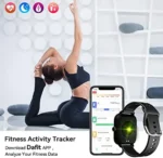Luoba Smart Watch， 1.69’’ Full Touch Answer/Make Call Android Smartwatch for Women Men Fitness Tracker with Sleep Health Monitor Calorie Step Counter Fitness Watch Compatible Android iOS (Black) - Image 5