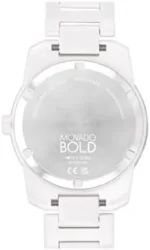 Movado Men’s Bold Verso White Ceramic Case and Link Bracelet， White (Model: 3600900) - Image 2