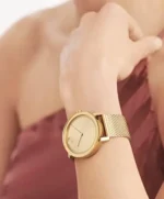 Movado Men’s Bold Evolution Pale Yellow Gold Ion-Plated Steel Case and Mesh Bracelet， Yellow Gold - Image 2