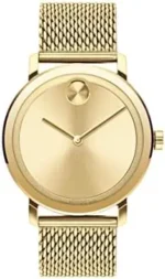 Movado Men’s Bold Evolution Pale Yellow Gold Ion-Plated Steel Case and Mesh Bracelet， Yellow Gold - Image 5