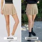 EXLURA Women 2024 Girls High Waist A-Line Pleated Mini Skirt Skort Skater Tennis Skirt Lining Shorts - Image 2