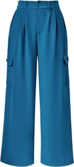 Pretty Garden Womens Business Pants Wide Leg High Waisted Capris Straight Long Work Trousers With Pockets - Image 3