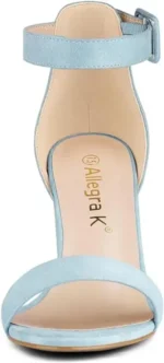 Allegra K Women's High Chunky Heel Buckle Ankle Strap Sandals - Image 2