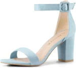 Allegra K Women's High Chunky Heel Buckle Ankle Strap Sandals - Image 3