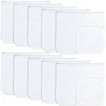 Comfy Cubs Muslin Burp Cloths Large 100% Cotton Hand Washcloths for Babies, Baby Essentials 6 Layers Extra Absorbent and Soft Boys & Girls Rags for Newborn Registry (White, 10-Pack, 20" X10") - Image 2