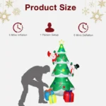 8FT Inflatable Christmas Tree Snowman Santa Claus +LED Lights Outdoor Yard Decor