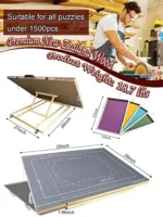 Puzzle Board with Cover， Large Tilted 1500 Pieces Jigsaw Puzzle Table，ENGRTALENT 35”x 26” Portable Puzzle Table with Drawers with Colorful Puzzle Sorting Trays， Guidelines， Felt Board and Handle. - Image 4