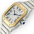 Pre-Owned Cartier Santos de Cartier W2SA0009 39.8mm Silvered Opaline Dial With Yellow Gold Bezel