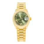 Pre-Owned Rolex Ladies 31mm 18K Yellow Gold Datejust 278278 with Green Roman Diamond Dial and President Bracelet - Image 5