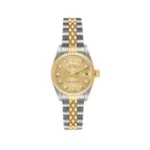 Pre-Owned Rolex Day-Date 36MM 18238 Champagne Pattern Diamond Dial Fluted Bezel 18K Yellow Gold President Bracelet - Image 2