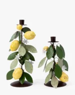 Hand-Painted Toleware Taper Holders (Set of 2)