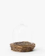 Glass Cloche with Woven Base